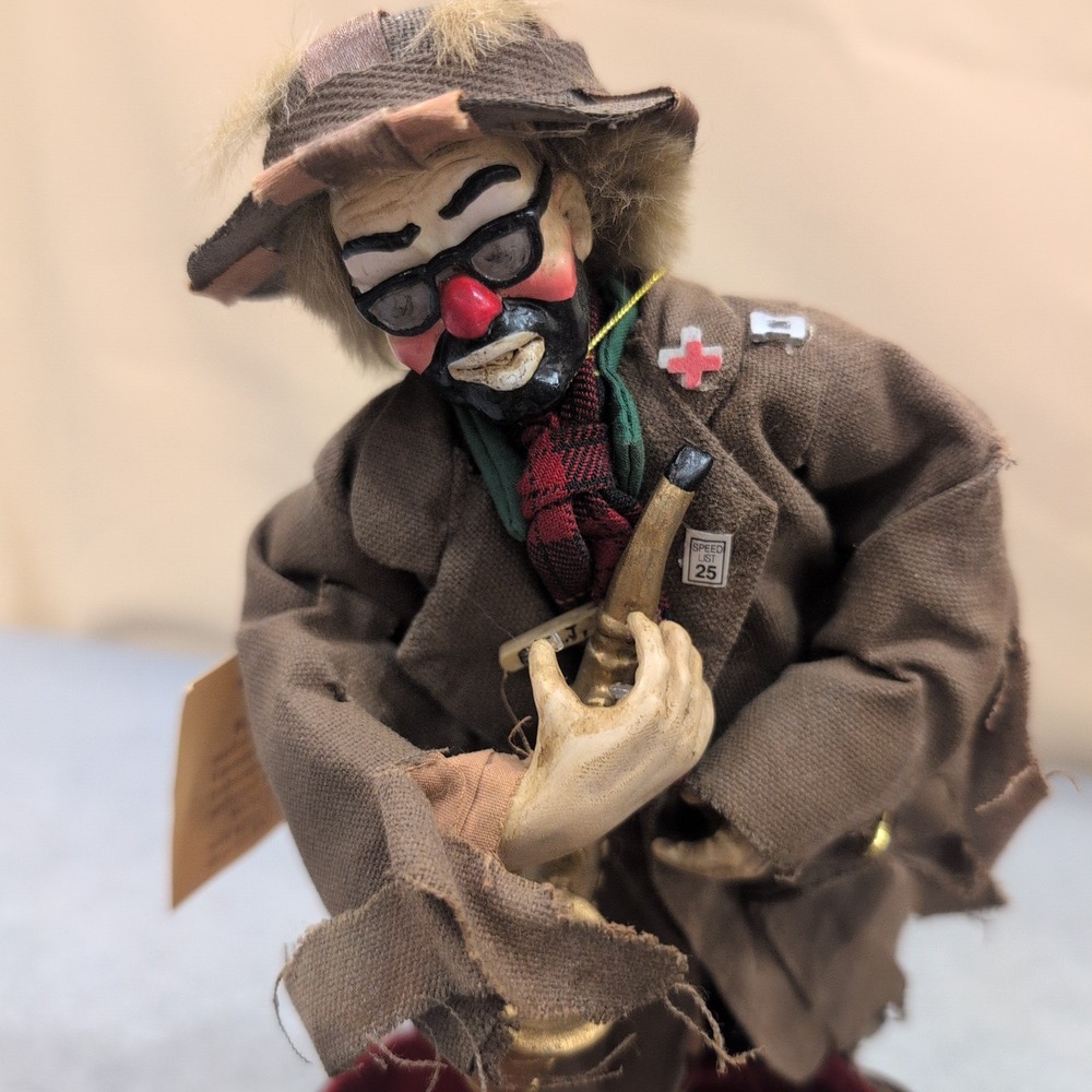 Vtg Emmett Kelly Jr Real Rags "The Sax Player" Clown Figurine Limited Edition - Picture 2 of 6
